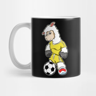 Alpaca as Soccer player with Soccer ball Mug